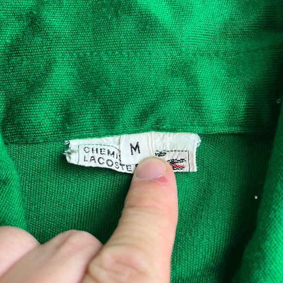 Vintage 70s Chemise Lacoste Lightweight Green Full Zip Track Jacket, Medium Size - Picture 3 of 3